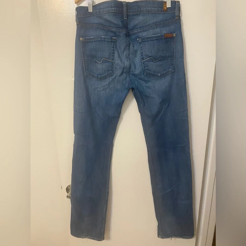 7 For All Mankind Luxe Performance Blue Straight Men's Jeans